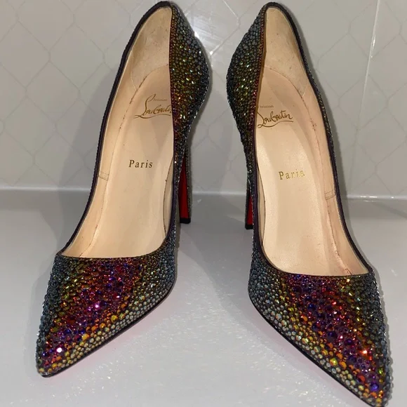 Christian Louboutin Savorski crystal embellished red bottom pumps - Picture 2 of 4